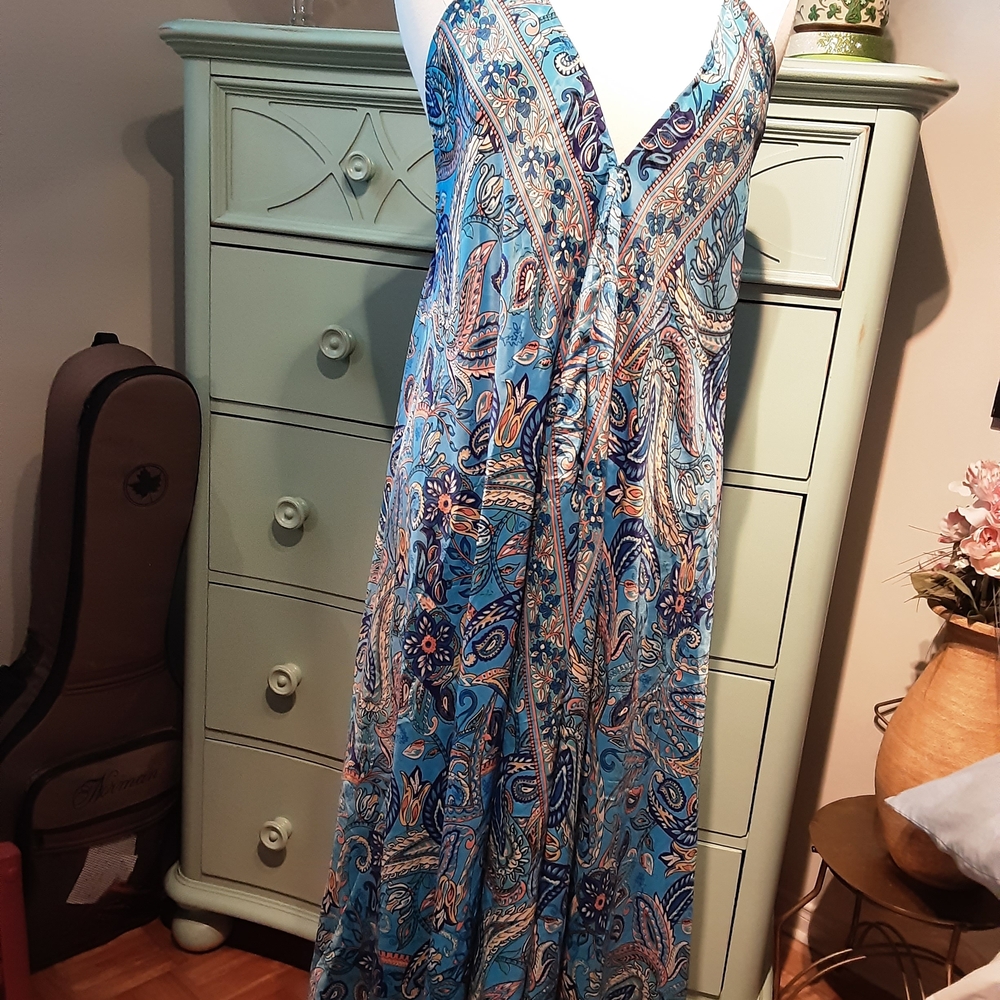 Blue Paisley Maxi Dress